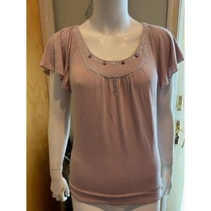 NWT $990 Euros Mademoiselle Rhinestone trim top - Small